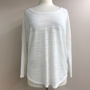 Olive & Oak Long Sleeve Ladies White L Round neck Round bottom Crop sleeves